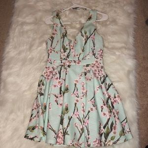 Floral open back dress